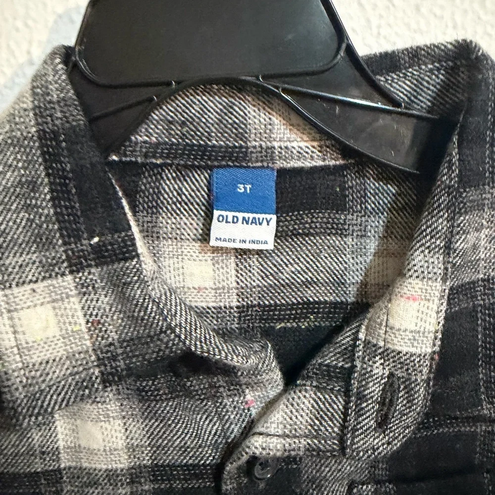 Old Navy Kids Black and White Checkered Button-Down Shirt